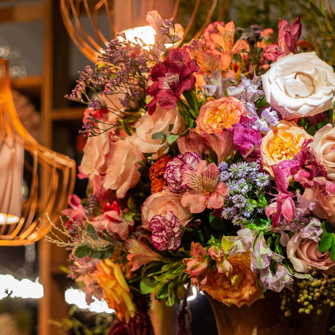 colorful flower arrangement at event